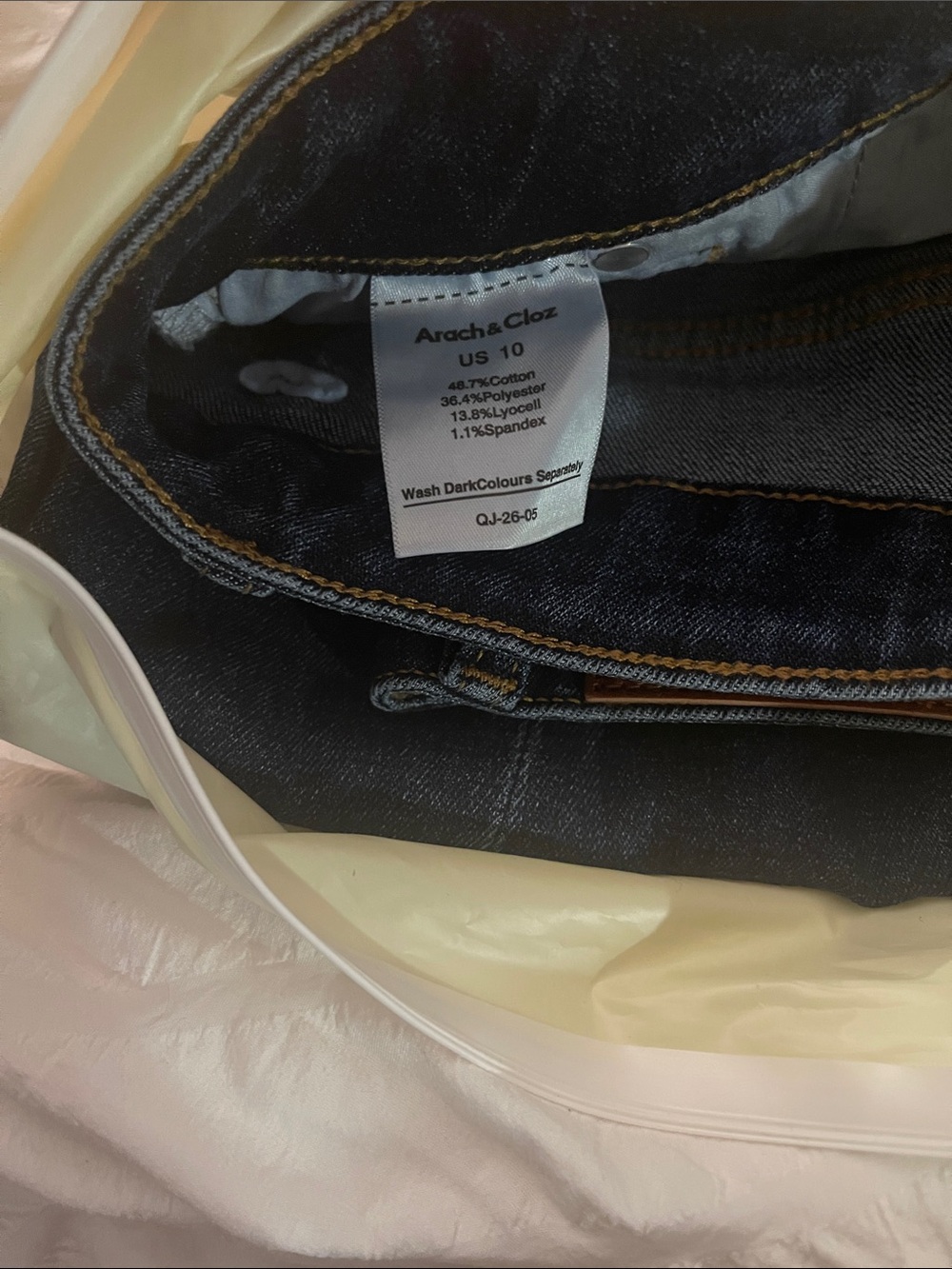 Wide Leg Split Hem Dark Blue Women’s Jeans - Picture 6 of 7